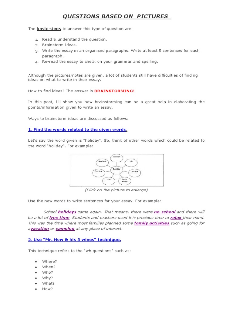 Brainstorming Essay Ideas from Pictures | PDF | Brainstorming | Human ...