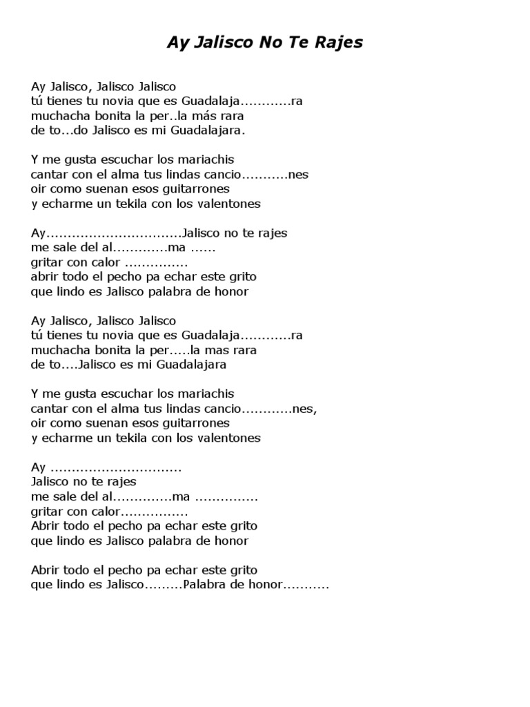 Ay Jalisco No Te Rajes Pdf