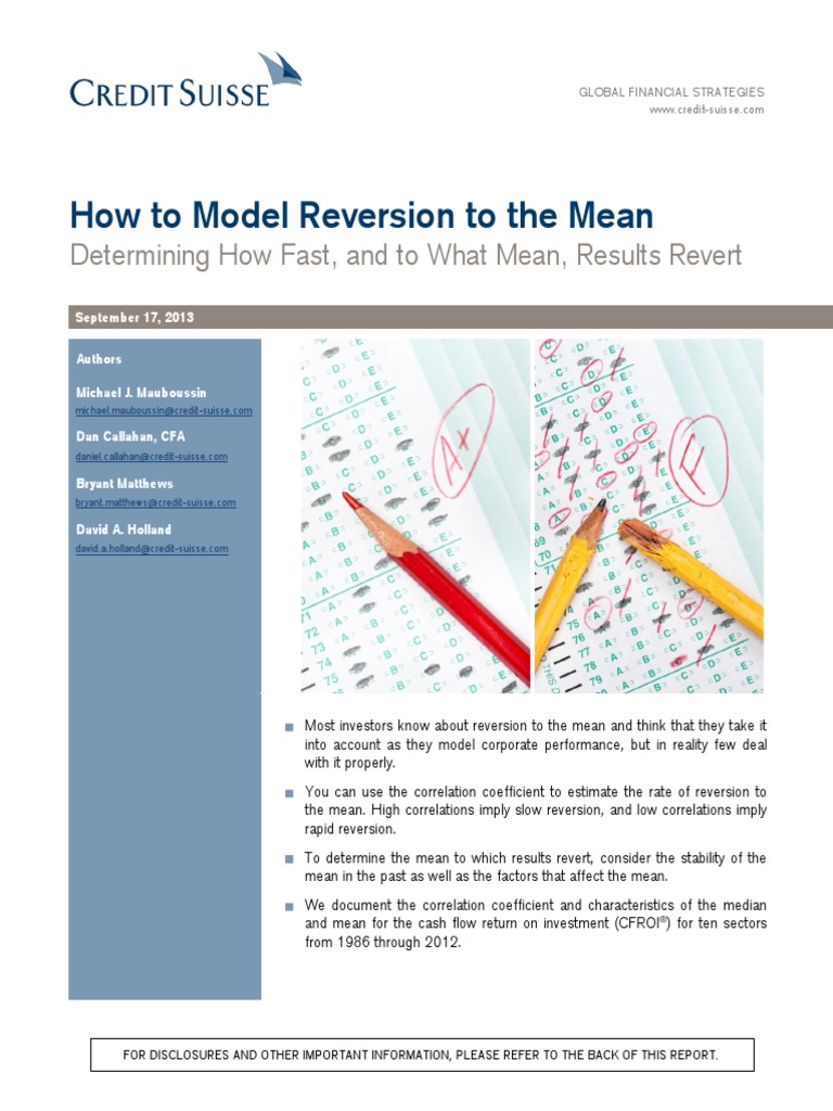 How To Model Reversion To The Mean | PDF