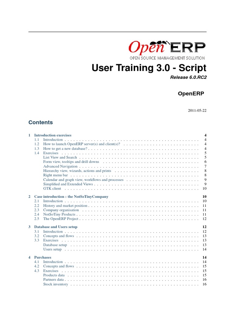 Openerp User Manual : Odoo Documentation Index – XBMO