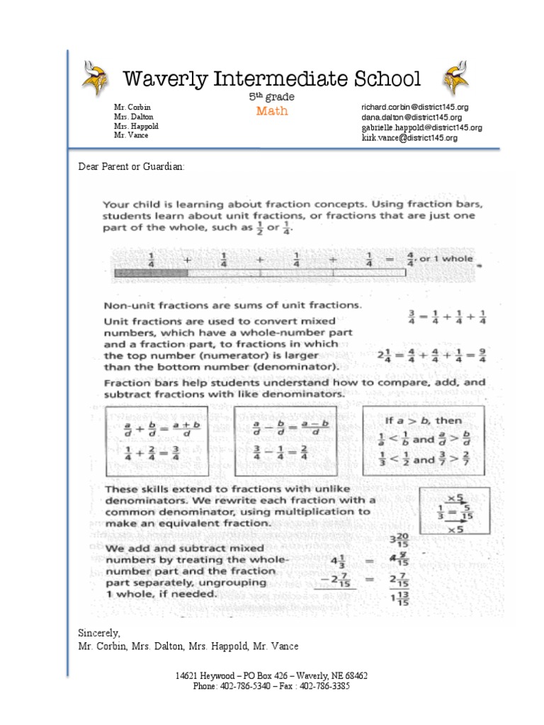 Waverly Intermediate School 5th Grade Math | PDF | Language Arts ...