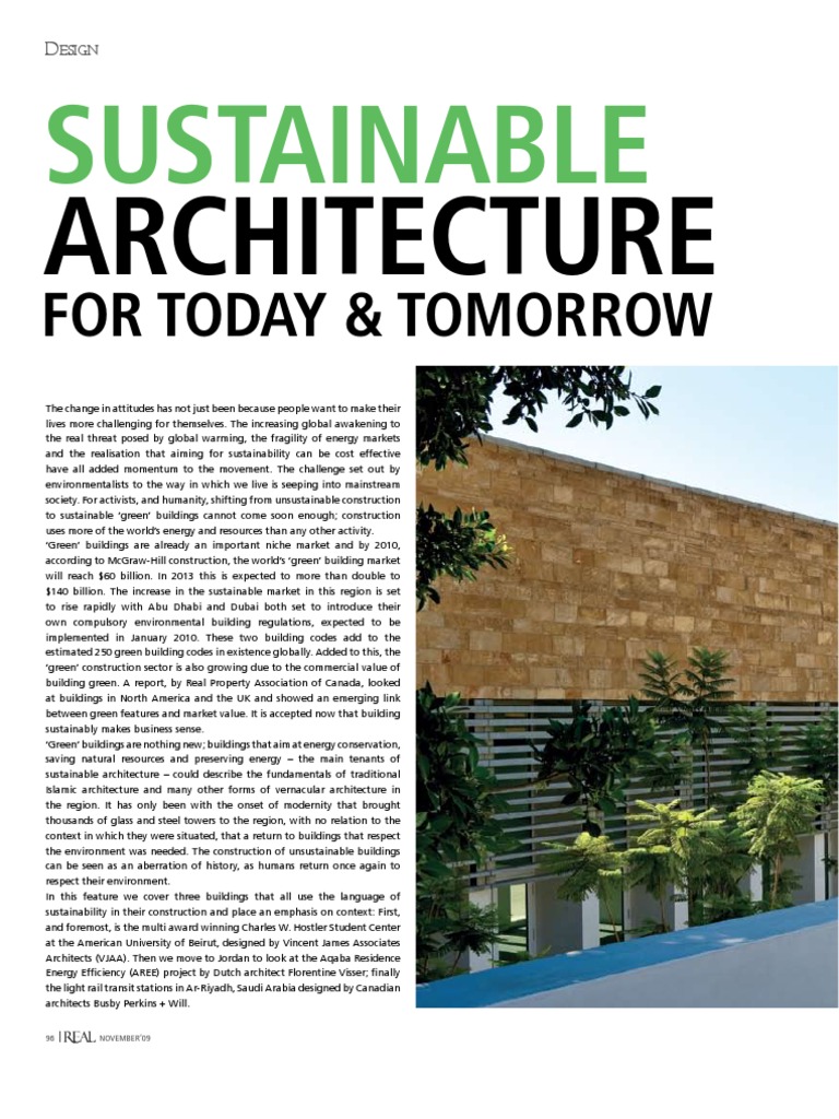 Sustainable Architecture | PDF | Sustainability | Building Insulation