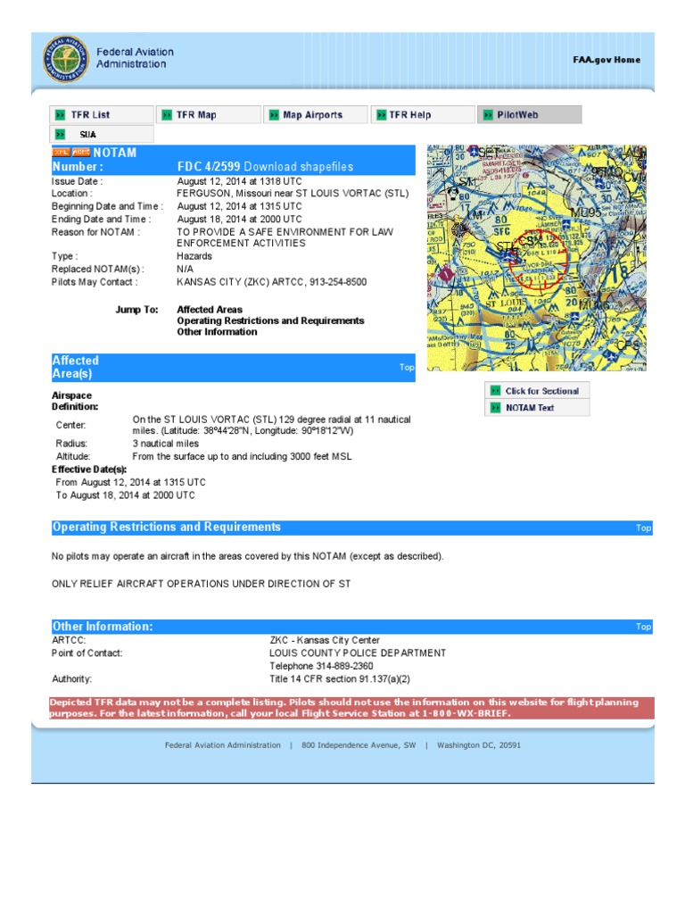Ferguson MO NOTAM FDC 4/2599 Details | PDF | Law