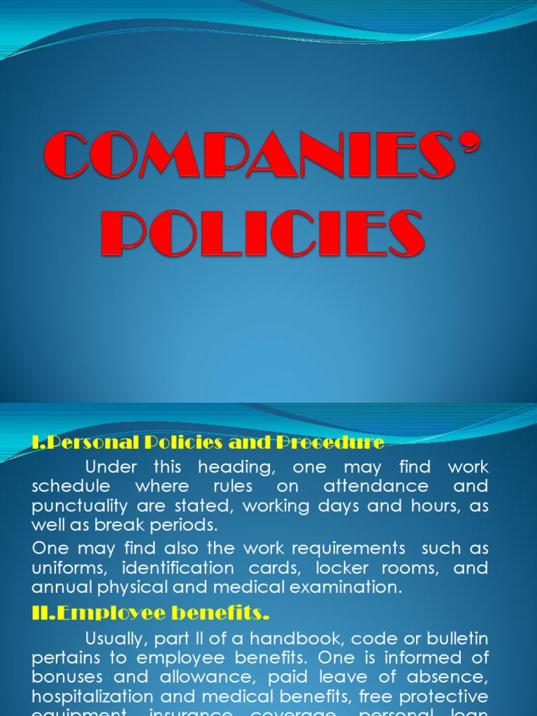 Company Policies Theft Usury