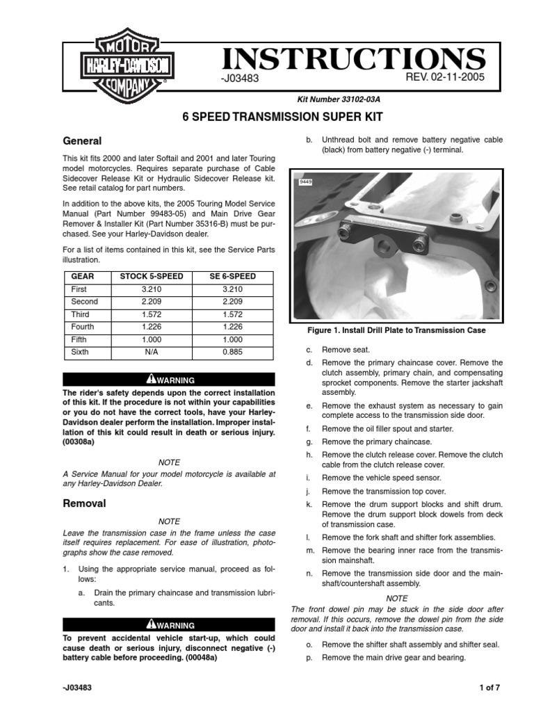 Instructions: 6 Speed Transmission Super Kit | PDF | Manual