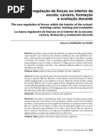 A Nova Regulação de Forças No Interior Da Escola Carreira, Formação e Avaliação Docente