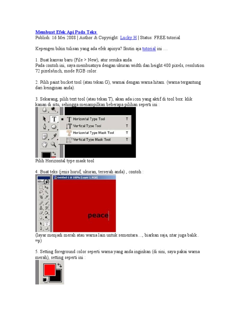Tutorial Efek Api pada Teks | PDF | Seni