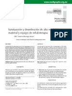 Sanitización y Desinfección de Alto Nivel Del Material y Equipo de Inhaloterapia