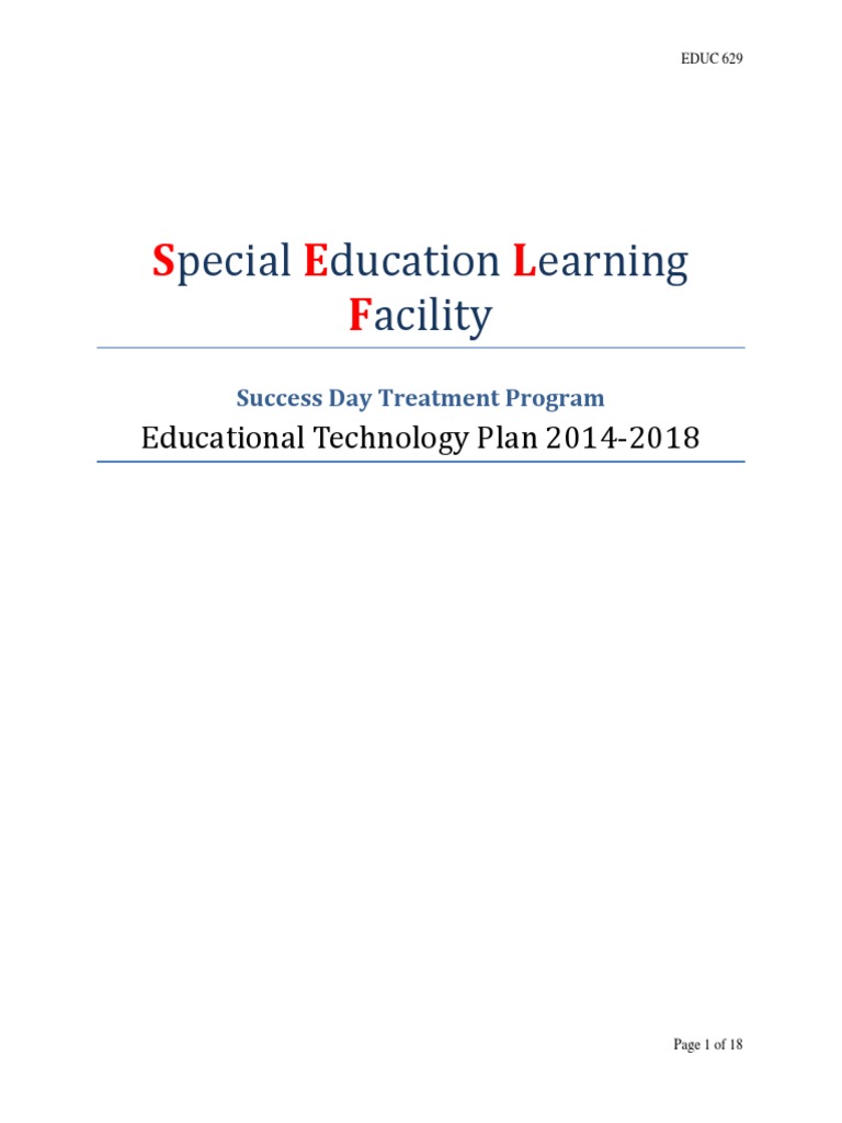 Special Education Tech Plan 2014-2018 | PDF | Individualized Education ...