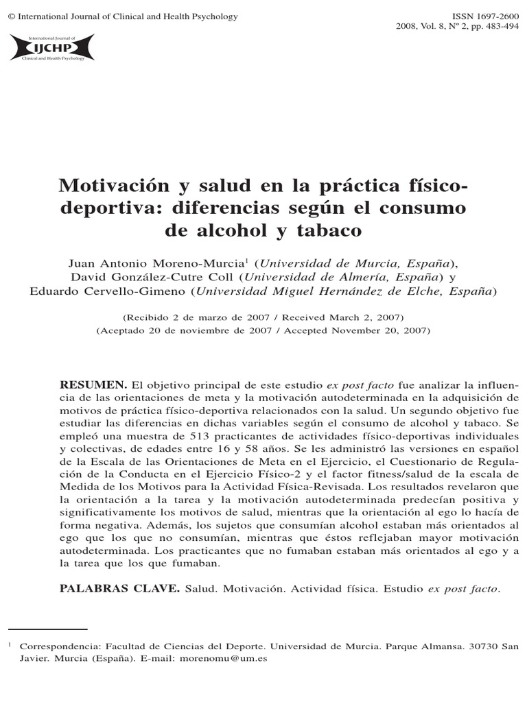 Moreno (2008) Motivacion y Salud | PDF | Motivación | Motivacional