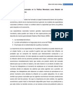 Ensayo Las Expectativas Racionales en La Política Monetaria Como Modelo de Crecimiento Económico