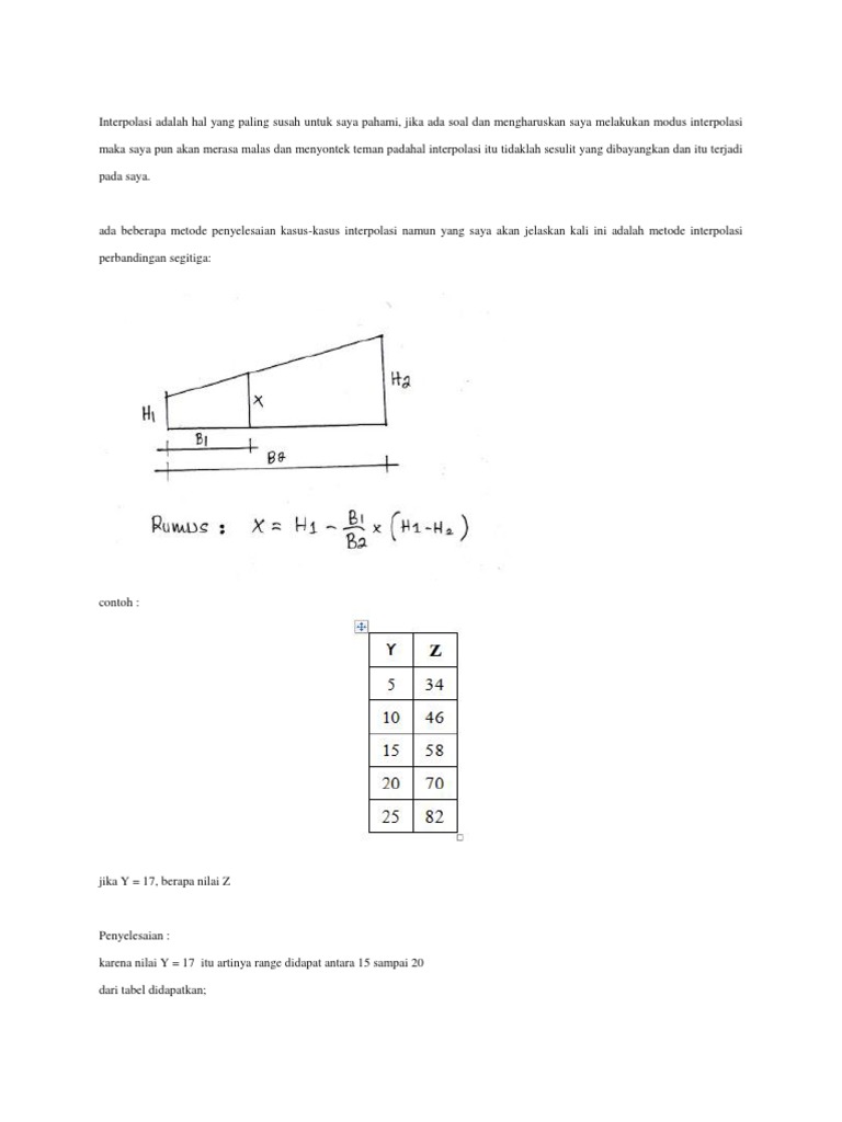 Rumus Interpolasi