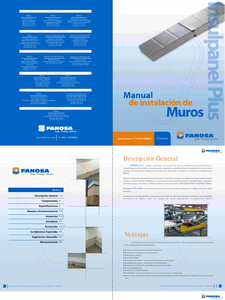 Insulpanel Plus Muro: Guía de Instalación | PDF | Acero | Pintar