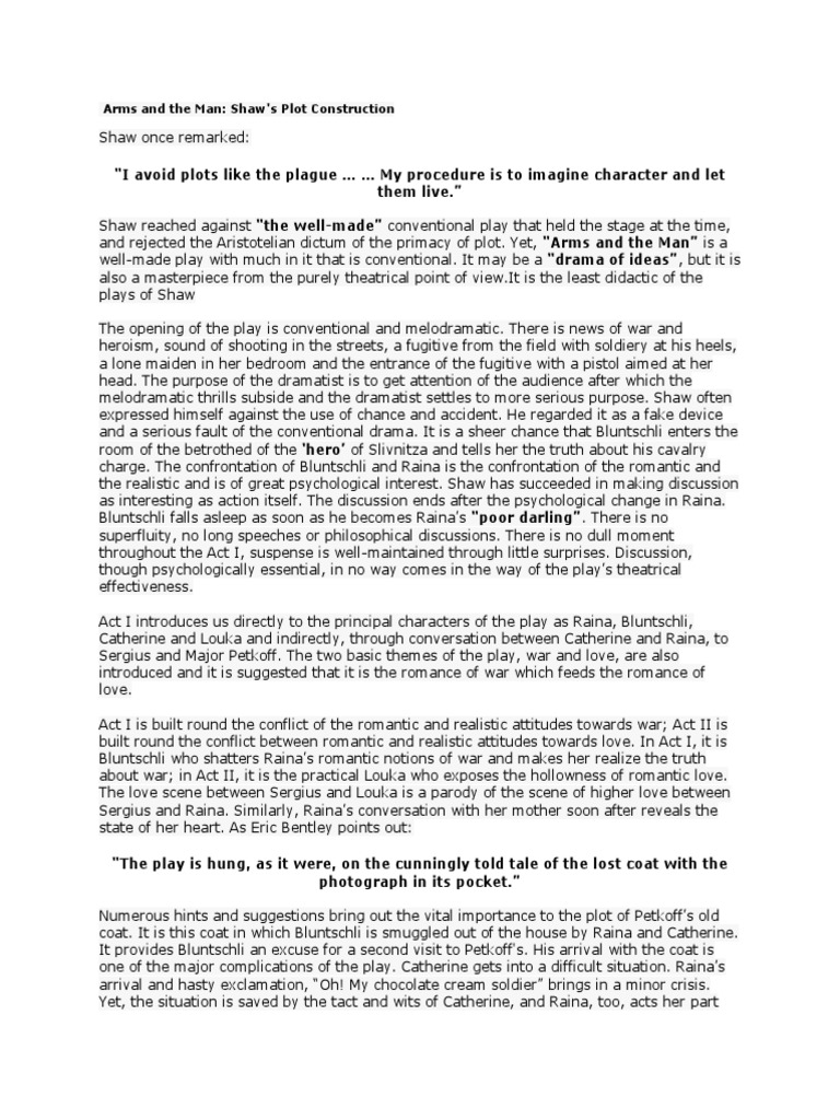 Arms and The Man PLOT PDF