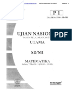 Soal Un Matematika Sd p1 2013