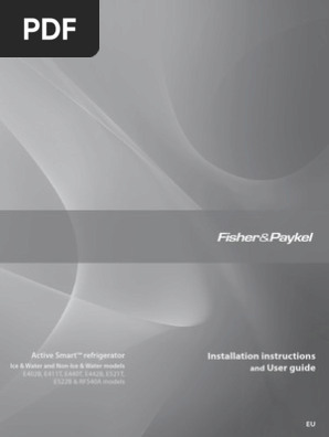 Fisher Paykel Smart Refridgerator Manual Refrigerator Door