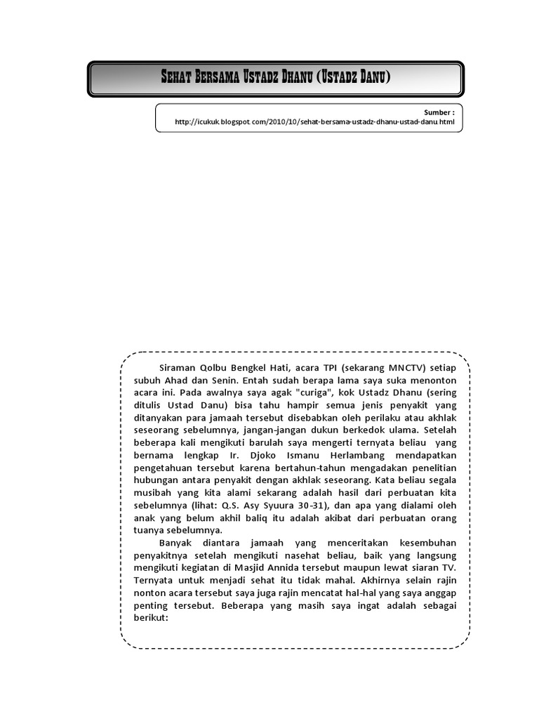 Sehat Bersama Ustadz Danu Pdf