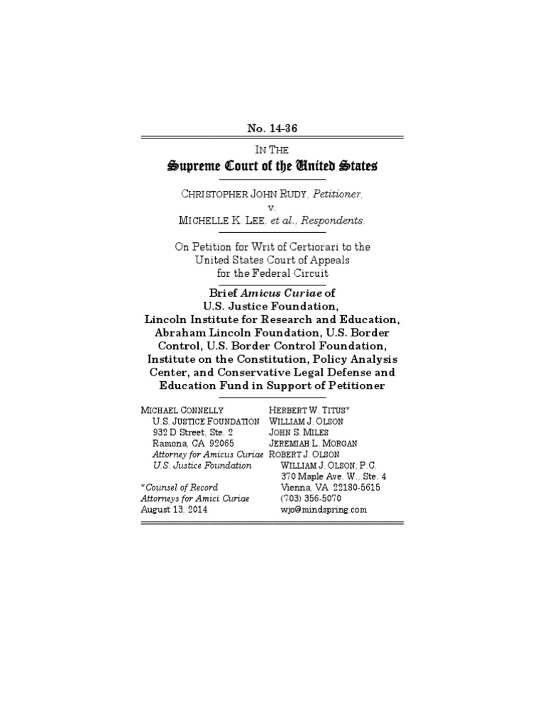 Rudy V Lee SCOTUS Amicus Brief Obama Not Natural Born Citizen 8