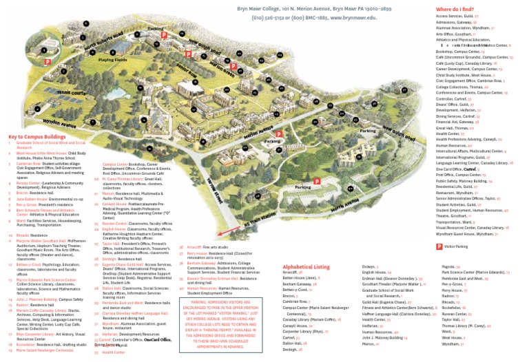 Bryn Mawr Campus Map Bryn Mawr Map | Pdf | Classroom | Academia