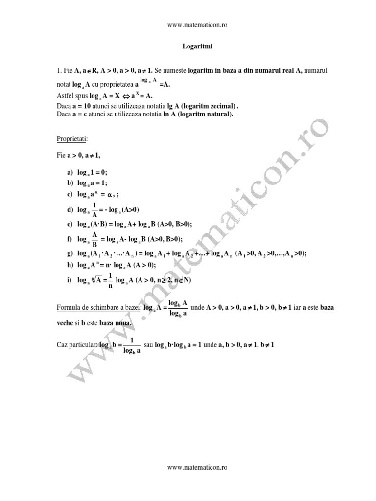 Exactly Go out Simplicity Logaritmi Formule | PDF