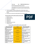 Perbezaan Microsoft Word Dan Excel 2007