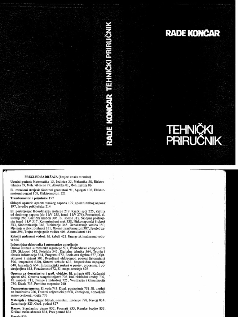 TAKA  Koncar - Tehnicki Prirucnik (4.izdanje) | PDF