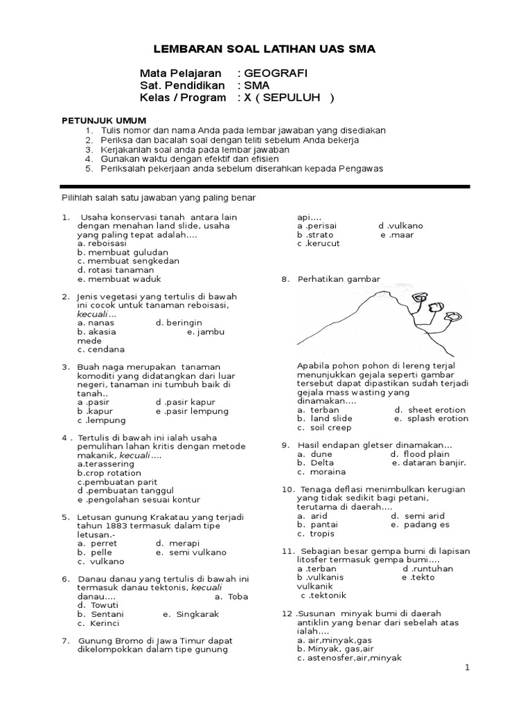 37+ Contoh Soal Geografi Kelas Xii Semester 33 Images