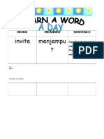 Invite Menjempu T: Word Meaning Sentence