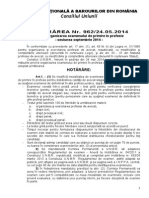 UNIUNEA NATIONALA a BAROURILOR DIN ROMANIA Hotarare Nr 962 Din 2014 Examen Admitere in Profesia de Avocat 2014