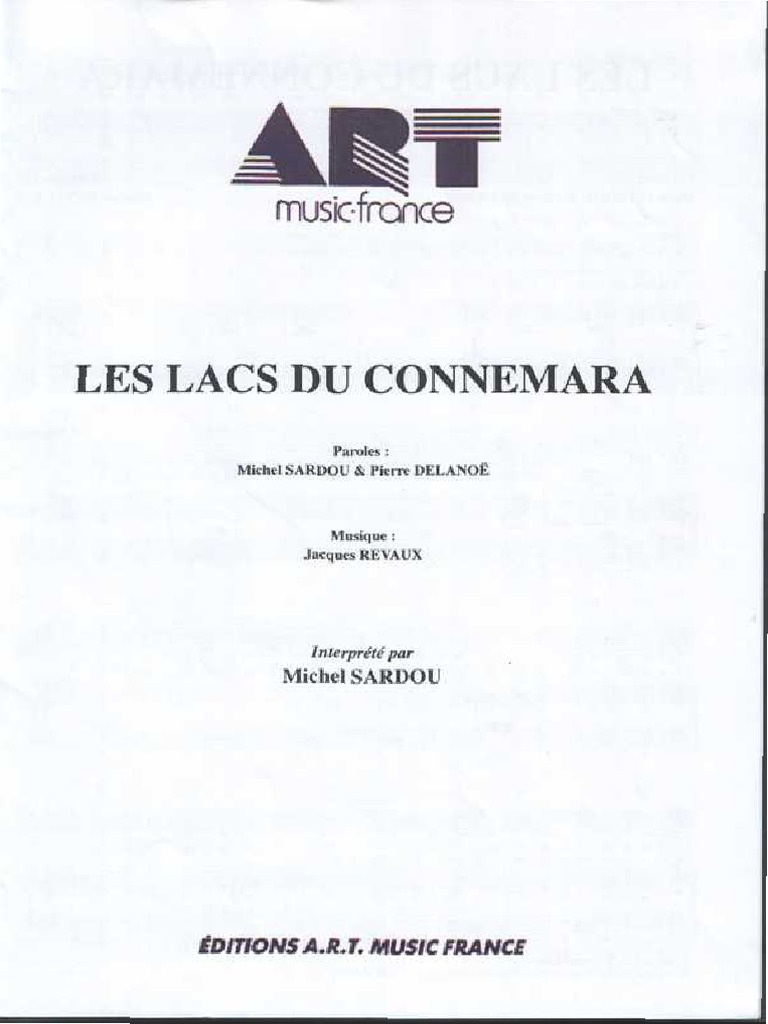 Parole De La Chanson Le Lac Du Connemara A Imprimer Le Lac Du Connemara | PDF