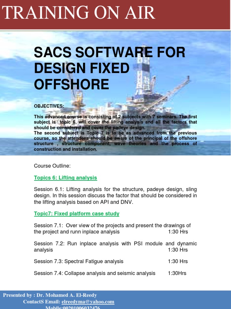 SACS Software Training for Offshore Design | PDF