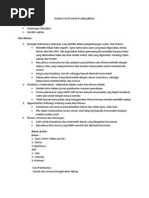 Contoh Analisis  Swot  Produk Kerajinan  Tas