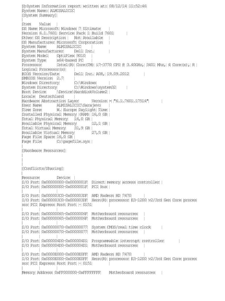 Windows 7 System Info Report | PDF | Ip Address | Advanced Micro Devices