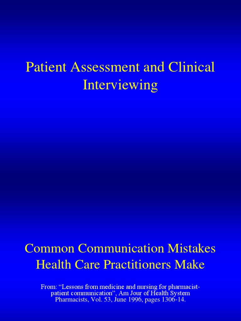 Patient Assessment and Clinical Interviewing 1257564079 Phpapp01 ...