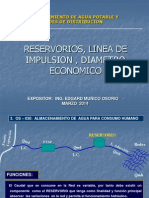 Reservorios, Linea de Impulsion, Diametro Economico