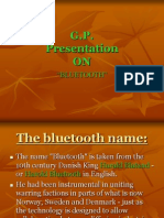 G.P. Presentation ON: "Bluetooth"