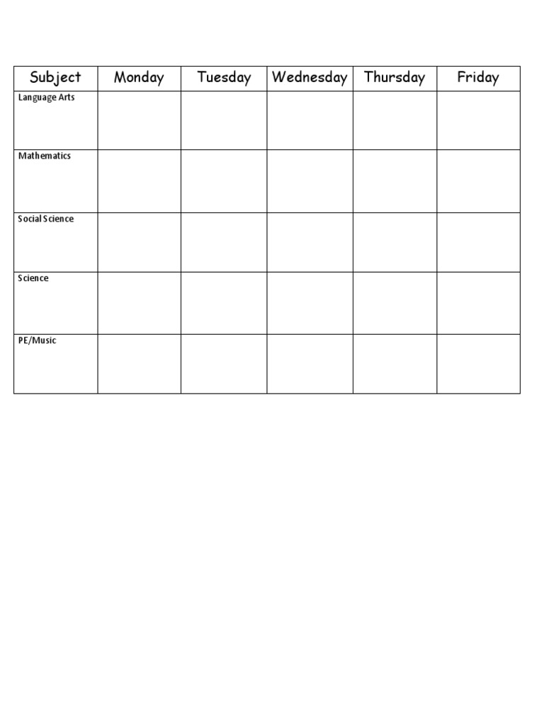 Daily Schedule | PDF
