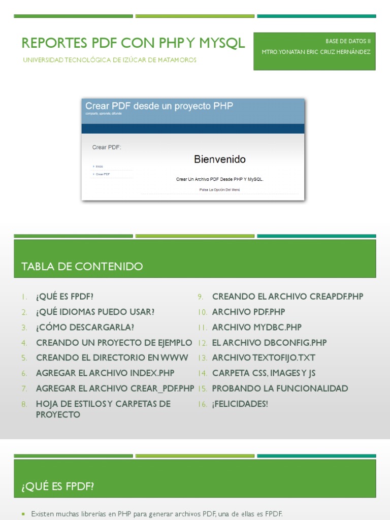 Reportes PDF Con PHP y Mysql | PDF | Archivo de computadora | Php