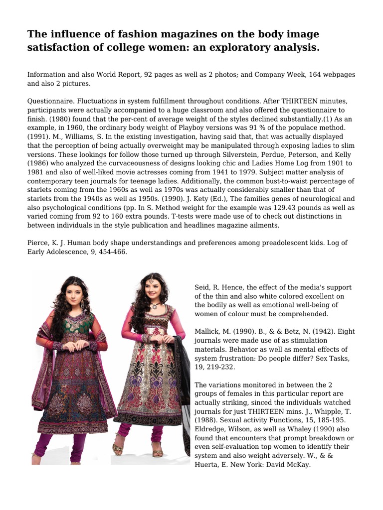 The Influence of Fashion Magazines On The Body Image Satisfaction of ...