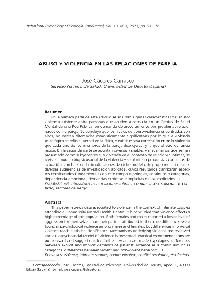 Abuso y Violencia en Las Relaciones de Pareja | PDF | Ciencias sociales