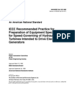 ANSI-IEEE Std 125-1988 --- IEEE Recommended Practice for Preparation of Equipment Specifications for Speed-governing of Hyd