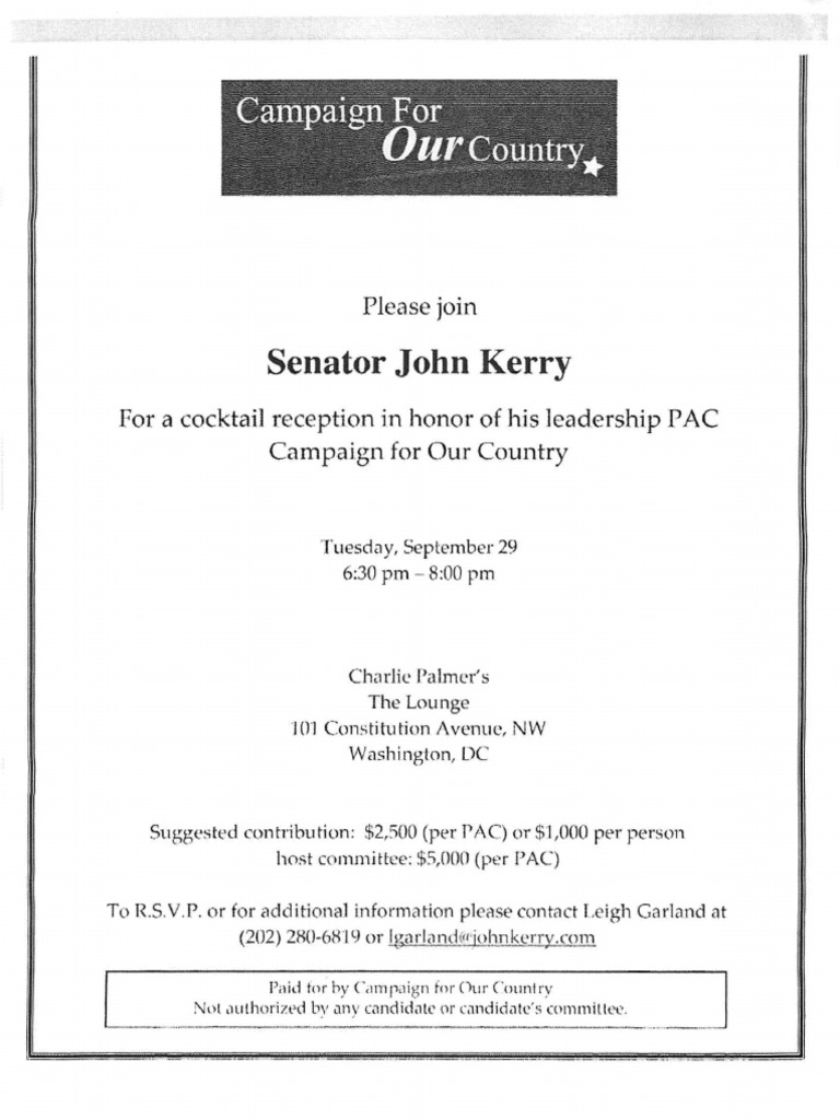 Political Fundraiser Invitation | PDF | Politics