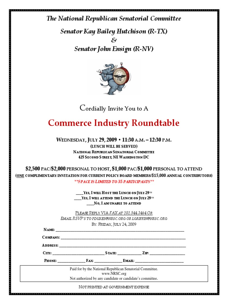 NRSC Commerce Roundtable Invitation | PDF