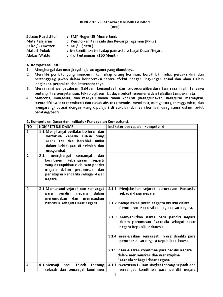 Contoh Rpp Pkn Kurikulum Merdeka Belajar Smp Pdf Imagesee Riset