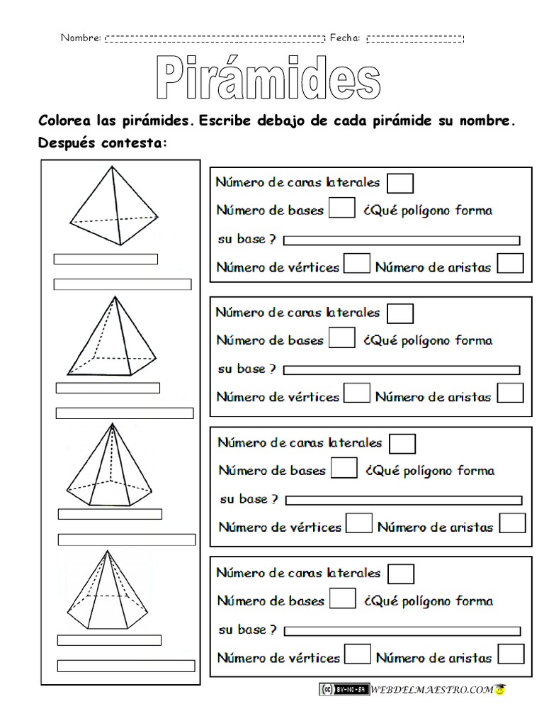 Figuras Geometricas Tridimensionales Primaria Piramides