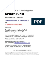 Washington Nationals vs. Boston Red Sox For Spirit Fund