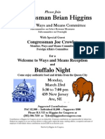 Welcome To Ways and Means Reception and Buffalo Night For Brian Higgins