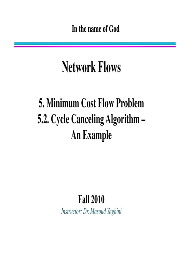Cycle Canceling in Min Cost Flow | PDF