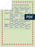 Rbrica para Evaluar Manualidades