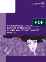99911871 Informe Alternativo Sobre La Situacion de Los Derechos Reproductivos de Ninas Adolescentes y Mujeres en Mexico